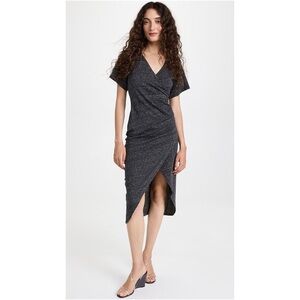 IRO Lemica Jersey Midi Wrap Dress Size Small Charcoal Grey